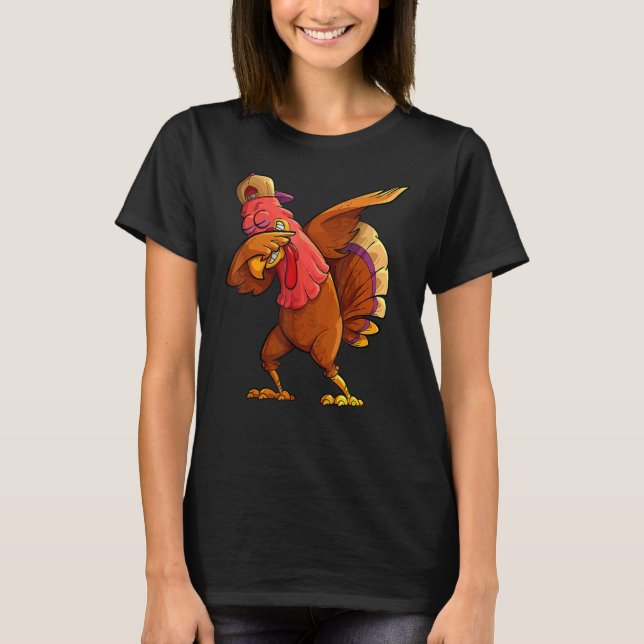 Stylish Dabbing Turkey Party   Thanksgiving T-Shirt (Vorderseite)
