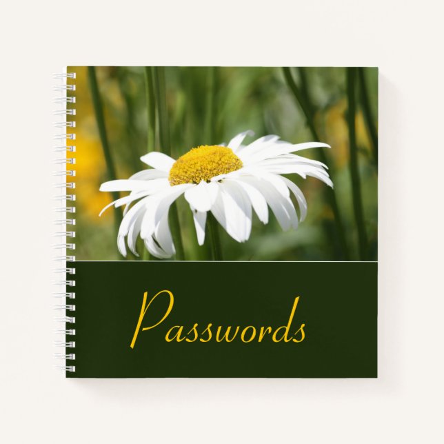 Stylish Daisy Adorned Spiral Notizbuch (Vorderseite)