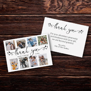 stylish danke Ihnen 8 Fotos Collage Hochzeit Mitteilungskarte