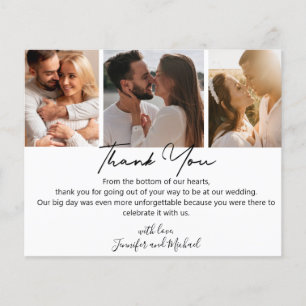 stylish danke Ihnen Hochzeit 3 Fotos Collage Card