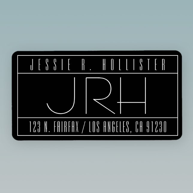 Stylish Deko Vibe | Schwarz-Weiß-Rücksendeadresse Adressaufkleber (Von Creator hochgeladen)