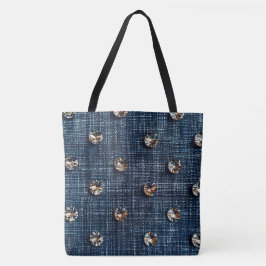 Stylish Denim amd Diamond Large Tasche