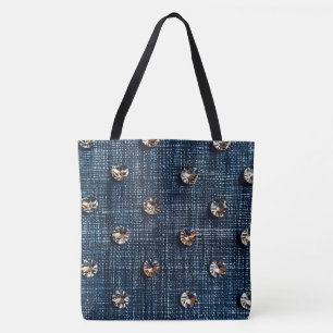Stylish Denim amd Diamond Large Tasche