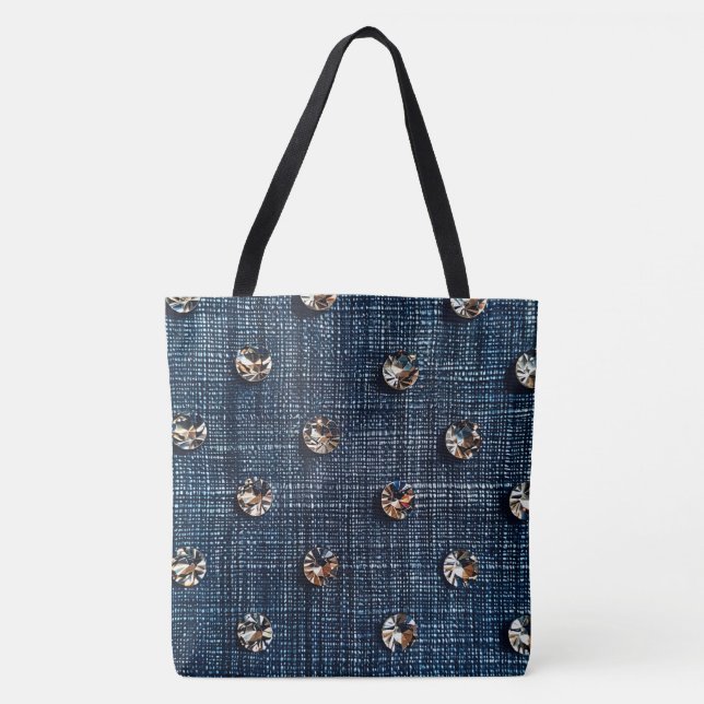 Stylish Denim amd Diamond Large Tasche (Vorderseite)
