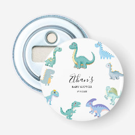 Stylish Dinosaur Baby Shower White Flaschenöffner