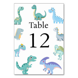 Stylish Dinosaur Baby Shower White Tischnummer