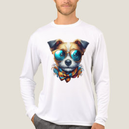 Stylish Dog With Glasses Colorful Modern Pet Art Tri-Blend Shirt