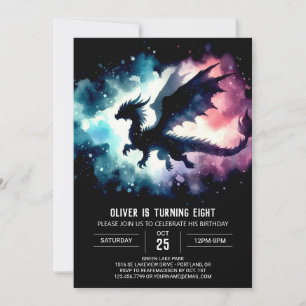 Stylish Dragon Birthday DIY Einladung