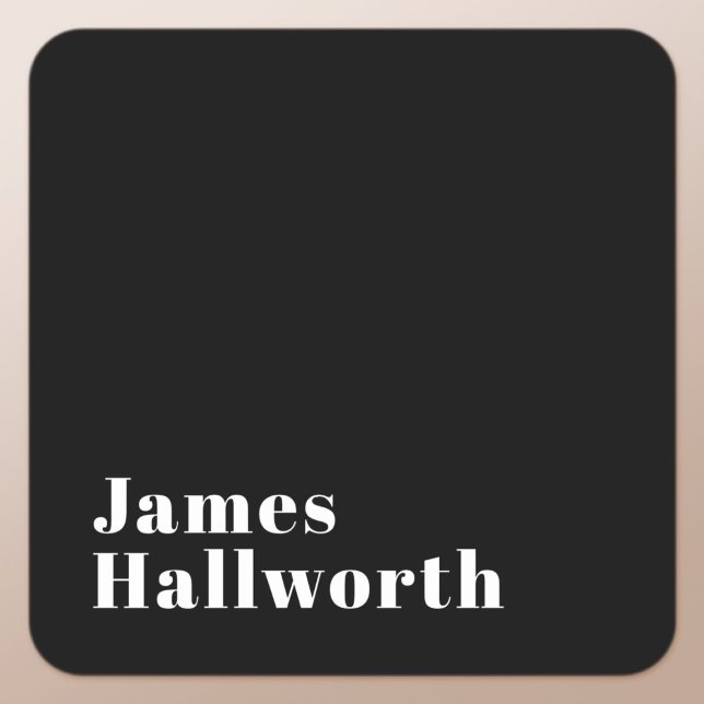 Stylish Editable Retro Modern Name (oder anderer T Quadratischer Aufkleber (Von Creator hochgeladen)