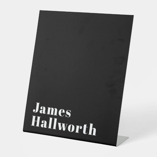 Stylish Editable Retro Modern Name (oder anderer T Sockelschild (Vorderseite)