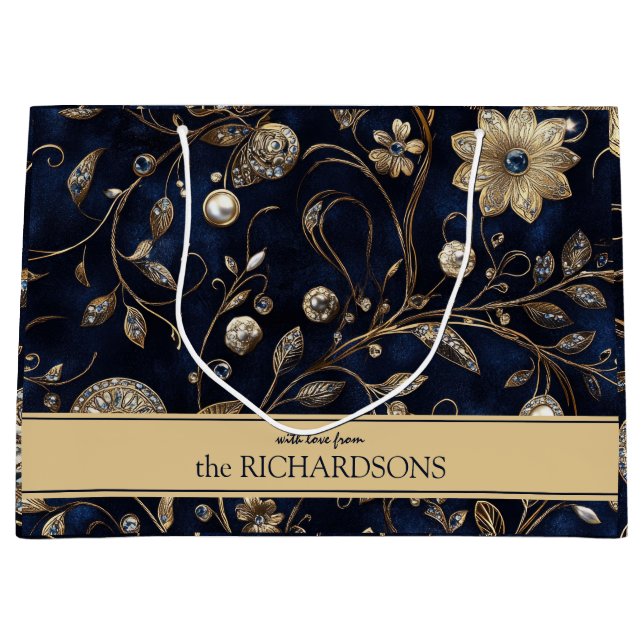 Stylish Elegant Family Gift Bag Große Geschenktüte (Vorderseite)