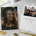 Stylish Elegant High School Photo Graduation PARTY Folieneinladung<br><div class="desc">REAL Gold FOIL Lettering Graduation Photo Graduate Announcement and Invitation
Stylish Elegant High School Photo Graduation PARTY Foil Invitation

*The designs text and and backers colors are custom in many different options and format</div>