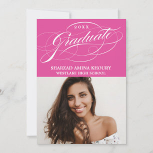 STYLISH ELEGANT SCRIPT 2 GRADUATE PARTY EINLADUNG
