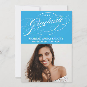 STYLISH ELEGANT SCRIPT 2 GRADUATE PARTY EINLADUNG