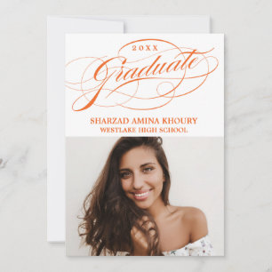 STYLISH ELEGANT SCRIPT 2 GRADUATE PARTY EINLADUNG