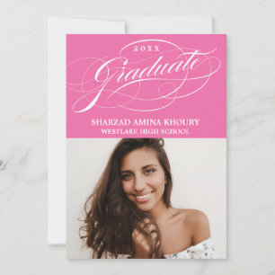 STYLISH ELEGANT SCRIPT 2 GRADUATE PARTY EINLADUNG
