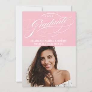STYLISH ELEGANT SCRIPT 2 GRADUATE PARTY EINLADUNG