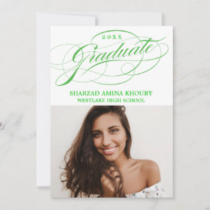 STYLISH ELEGANT SCRIPT 2 GRADUATE PARTY EINLADUNG
