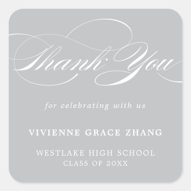 STYLISH ELEGANT SCRIPT DANK IHNEN STICKER (Vorderseite)