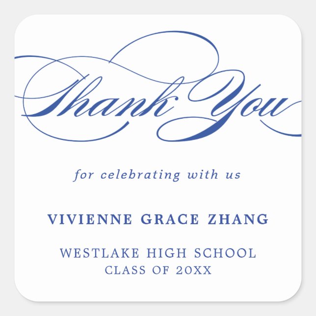 STYLISH ELEGANT SCRIPT DANK IHNEN STICKER (Vorderseite)