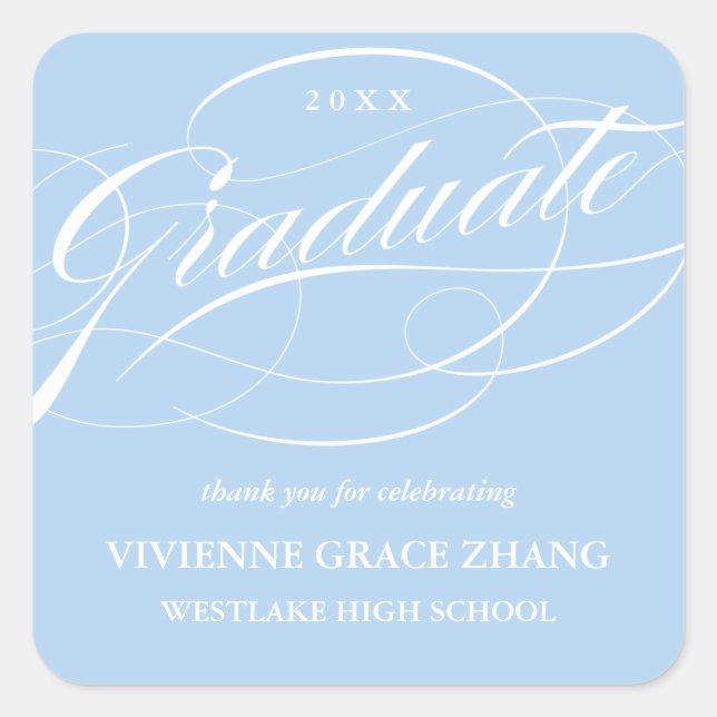 STYLISH ELEGANT SCRIPT GRADUATE DANK IHNEN STICKER (Vorderseite)