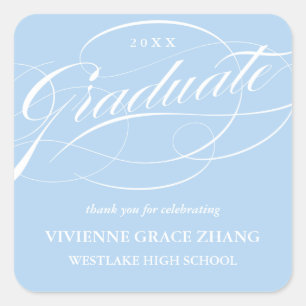 STYLISH ELEGANT SCRIPT GRADUATE DANK IHNEN STICKER