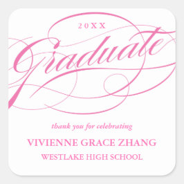 STYLISH ELEGANT SCRIPT GRADUATE DANK IHNEN STICKER
