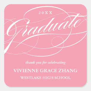 STYLISH ELEGANT SCRIPT GRADUATE DANK IHNEN STICKER