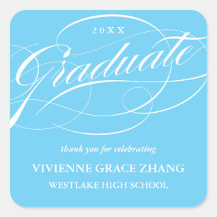 STYLISH ELEGANT SCRIPT GRADUATE DANK IHNEN STICKER