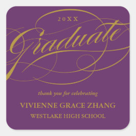 STYLISH ELEGANT SCRIPT GRADUATE DANK IHNEN STICKER