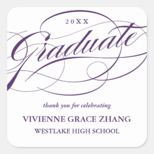 STYLISH ELEGANT SCRIPT GRADUATE DANK IHNEN STICKER