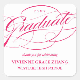 STYLISH ELEGANT SCRIPT GRADUATE DANK IHNEN STICKER