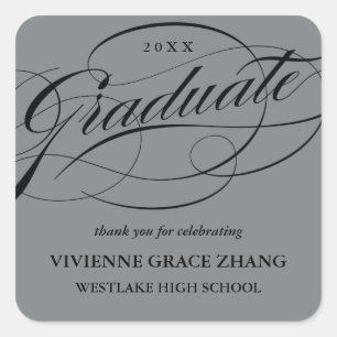 STYLISH ELEGANT SCRIPT GRADUATE DANK IHNEN STICKER