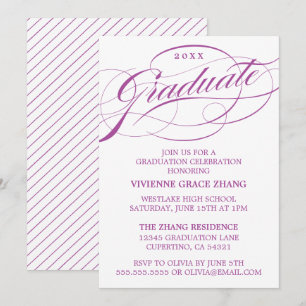 STYLISH ELEGANT SCRIPT GRADUATE PARTY EINLADUNG