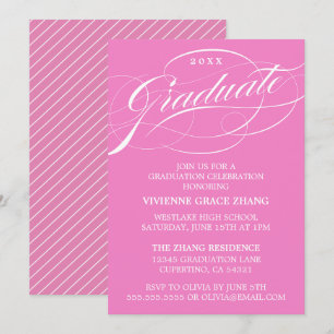 STYLISH ELEGANT SCRIPT GRADUATE PARTY EINLADUNG
