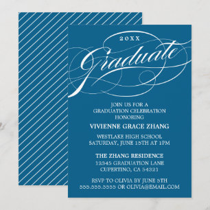 STYLISH ELEGANT SCRIPT GRADUATE PARTY EINLADUNG