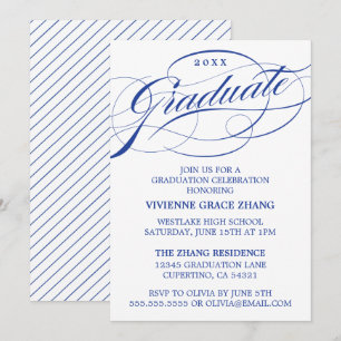 STYLISH ELEGANT SCRIPT GRADUATE PARTY EINLADUNG