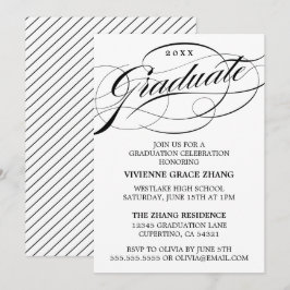 STYLISH ELEGANT SCRIPT GRADUATE PARTY EINLADUNG