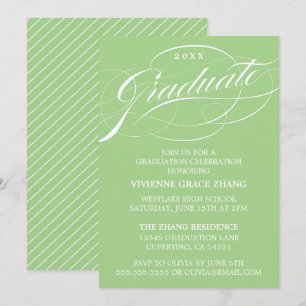 STYLISH ELEGANT SCRIPT GRADUATE PARTY EINLADUNG