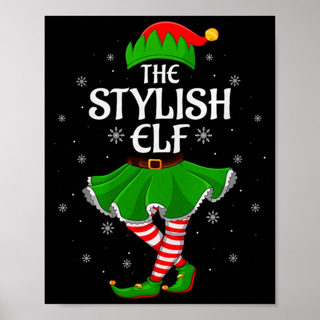 Stylish Elf Christmas Family Girls Women Elf Squad Poster (Vorne)