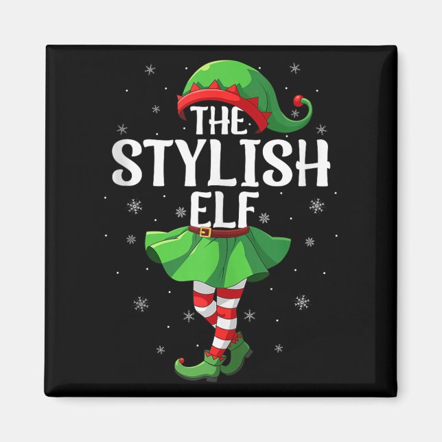 Stylish Elf Christmas Girls Women Elf Squad Xmas F Magnet (Vorne)
