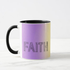 Stylish faith typography coffee mug tasse
