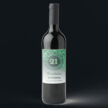 Stylish Falling Green Glitter 21st Birthday Weinetikett<br><div class="desc">Surprise your guests with these elegant Wine Labels featuring a stylish green glitter with a unique glitter number 21.</div>