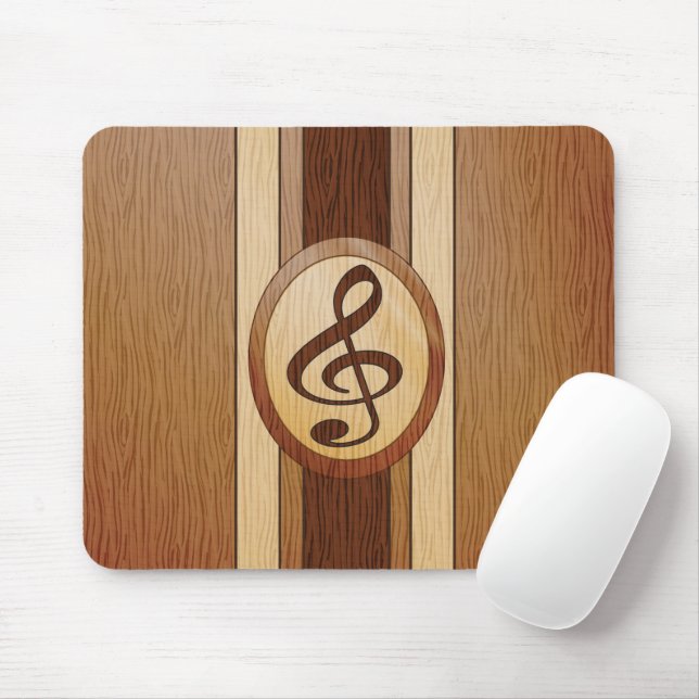 Stylish Falsch Wood Treble Clef Inlay Mousepad (Mit Mouse)