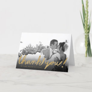Stylish Faux Glitter Photo Thank You Greeting Card Dankeskarte