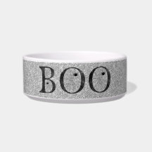 Stylish Faux Silver Glitter Boo Halloween Dog