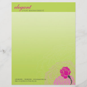 STYLISH FLORAL LETTERHEAD: elegante Rose 6 Briefbogen