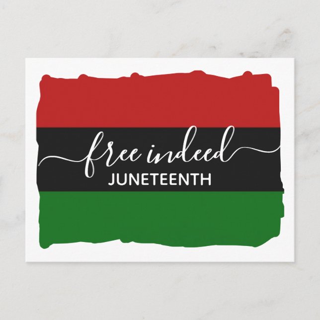 Stylish FREE INDEED Pan African JUNETEENTH Postkarte (Vorderseite)
