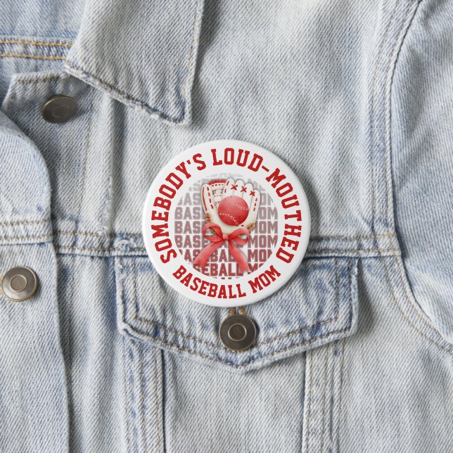 Stylish Fun LOUD-MOUTHED BASEBALL MOM Button (Beispiel)