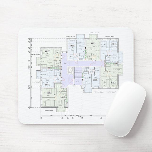 Stylish & Functional Blueprint Mousepad (Mit Mouse)